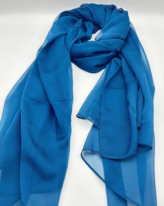 Blue thin large gauze scarf